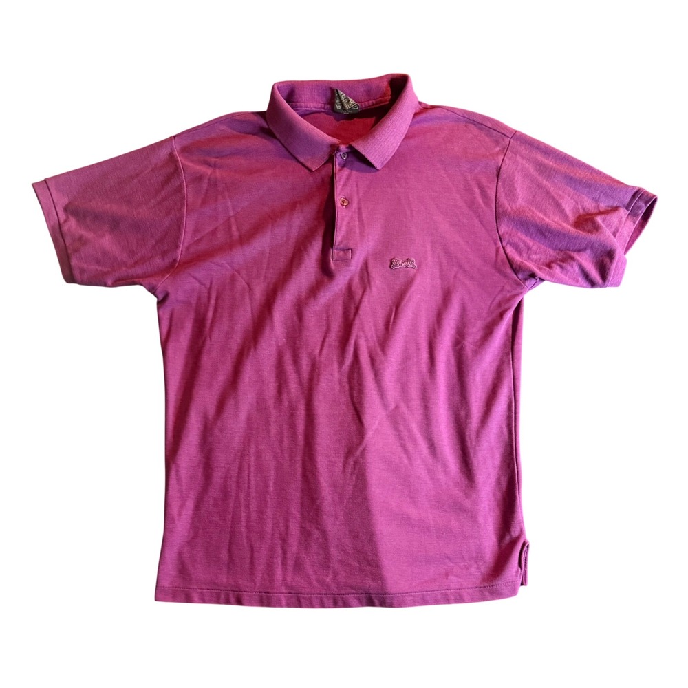 Le Tigre Vintage Polo Shirt Mens Large Purple Magenta Short Sleeve Made in USA